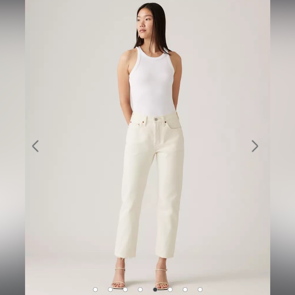 Levi’s White 501 Crop Jeans